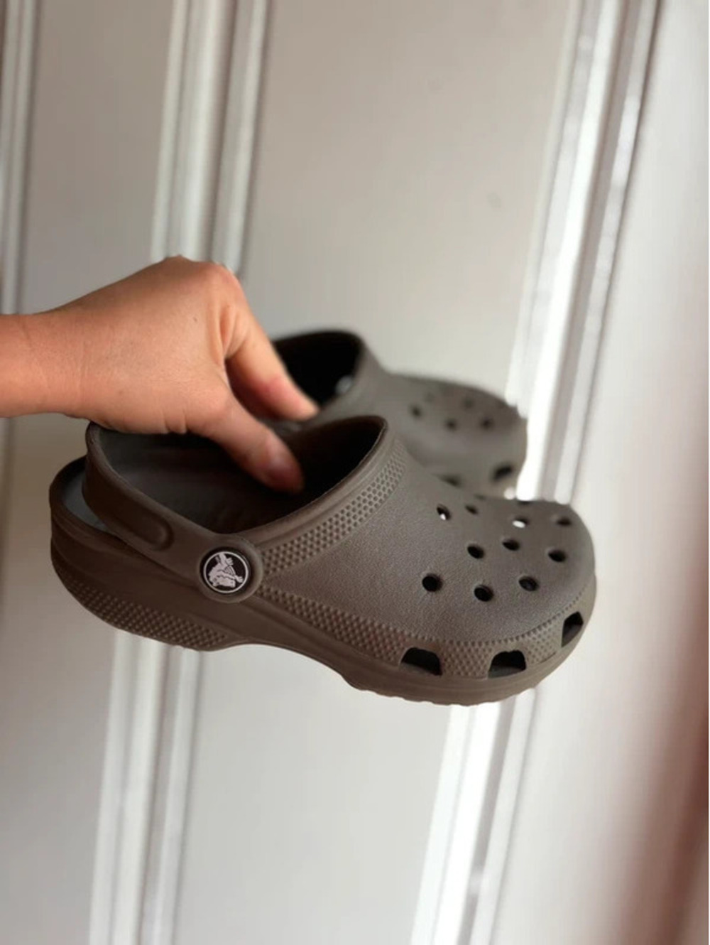 Kids size 1 Khaki Crocs